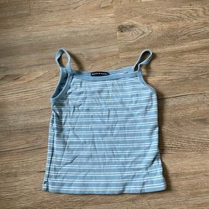 brandy melville crop blue striped belle tank top